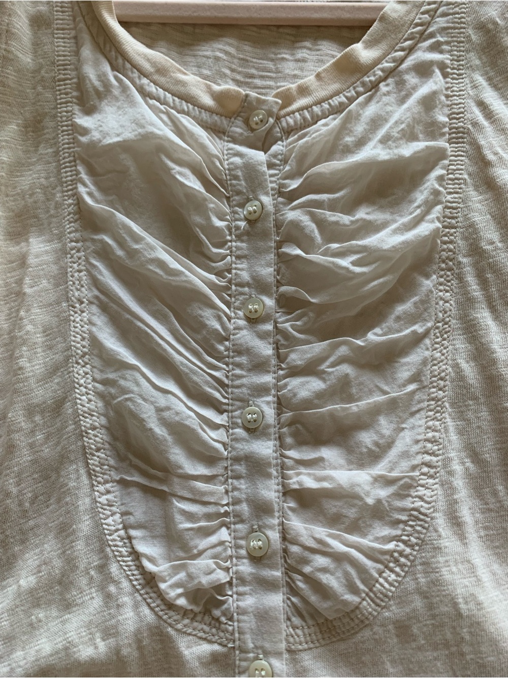 Anthropologie Women's Cream Button-Front Sleeveless Top Size Small